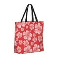 thumbnail image 2 of Sigee Red Hibiscus Flower Print Large Capacity Zippered Tote Bag - Durable, Stylish and Versatile for Everyday Use, 2 of 9