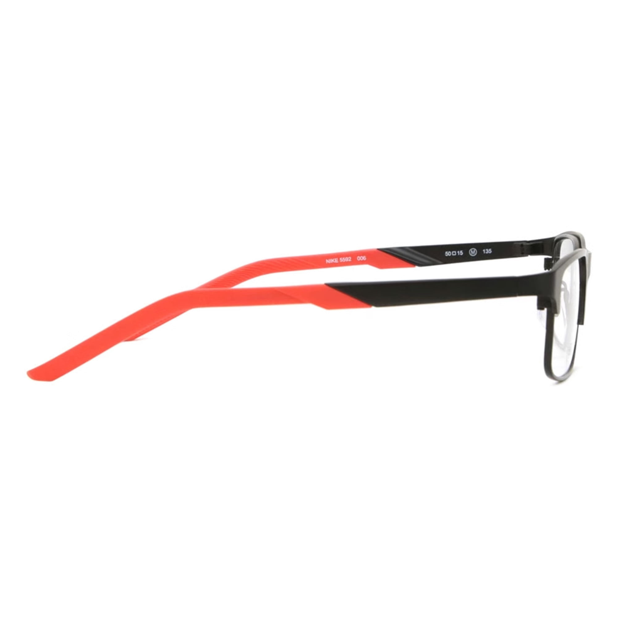 NIKE Youth NIKE 5592G Rx'ble Eyeglasses with Case, Satin Black/Ember Glow