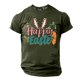 thumbnail image 5 of Camisa Casual de Cuello de la Tripulación de la Impresión de Pascua de Manga Corta de Verano Top Ligero de Poliéster para los Hombres, Camiseta de Manga Corta para el Uso Diario de Primavera Verano, 5 of 8