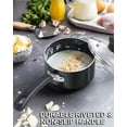 thumbnail image 5 of Cook N Home Cacerola antiadherente con tapa de vidrio Cacerola de 1 cuarto de galón Cacerola pequeña antiadherente para cocinar leche de aluminio Negro, 5 of 5