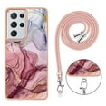 thumbnail image 5 of Feishell for Samsung Galaxy S21 Ultra Case with Detachable Crossbody Strap, Fashion Marble Pattern Glossy Cover for Women Girls, Slim Anti-Scratch Phone Case for Samsung Galaxy S21 Ultra,Rose-carmine, 5 of 7