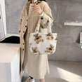 thumbnail image 4 of Women Lamb Fabric Shoulder Tote Bag Bear Handbag Winter Soft Casual Shoulder Messenger Bag Fluffy Female Handbag, 4 of 7