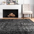 thumbnail image 2 of Brooklyn Rug Co  Wren Traditional Faded Area Rug Black 5' x 8' 5' x 8' Indoor Living Room, Bedroom, Dining Room N/A, Off-White, Grey Rectangle, 2 of 5