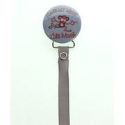 Grey Monkey I Love My Daddy This Much Pacifier Clip