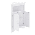thumbnail image 5 of Tcbosik Corner Storage Cabinet, Farmhouse Accent Cabinet with Adjustable Shelf, Buffet Sideboard with 2 Doors for Kitchen, Living Room, Bathroom, White, 5 of 8
