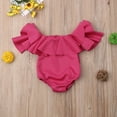 thumbnail image 5 of Sweet Newborn Baby Girl Cotton Princess Ruffle Off Shoulder Romper Clothes 0-12Months, 5 of 5