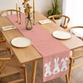 thumbnail image 3 of Easter Bunny Table Runner - 72 Inch Long, Kitchen Dining Table Runner Dresser Scarves, Cute Rabbit Family Vintage Pink Abstract Farmhouse Decor for Coffee Tables Wedding Party Banquet, 3 of 8
