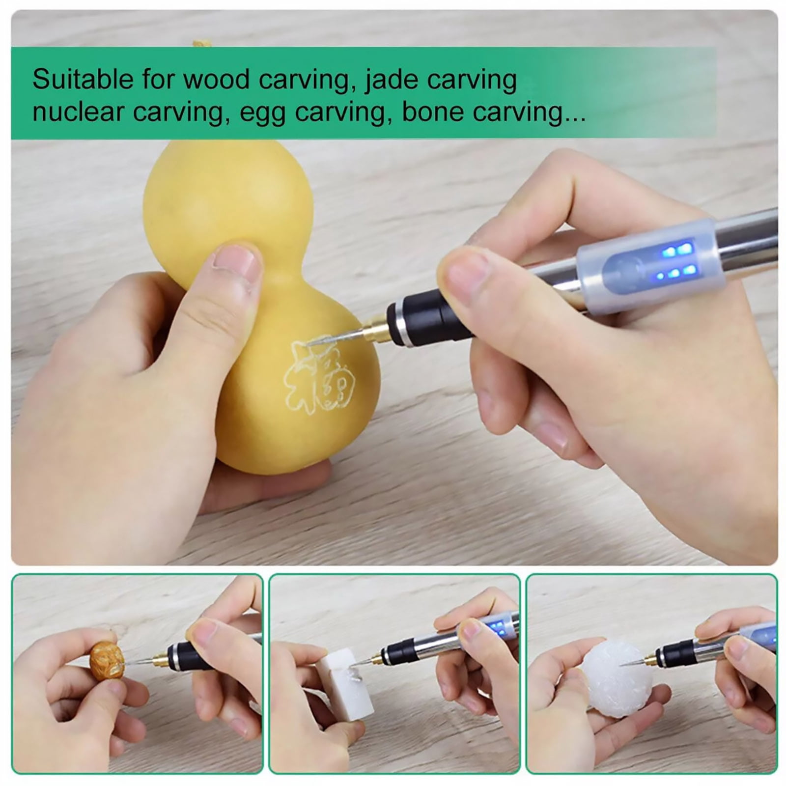 Rechargeable Engraving Pen Kit for Stone and Glass Artwork for Creative Hobbyists Carver Part