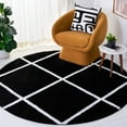 thumbnail image 2 of SAFAVIEH Tahoe Elwyn Trellis Shag Area Rug, 6'7" x 6'7" Round, Black/White, 2 of 8