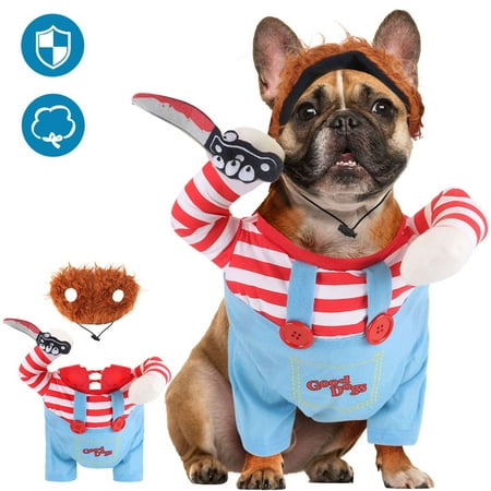 Spencer Pet Deadly Doll Dog Costume Dog Cosplay Funny Costume Halloween Christmas Dog Clothes Party Costume for Small Medium Large Dogs Size L