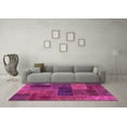 thumbnail image 3 of Ahgly Company Indoor Round Patchwork Pink Transitional Area Rugs, 4' Round, 3 of 4
