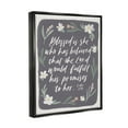 thumbnail image 4 of Stupell Industries Floral Religious Verse Calligraphy Script Botanical Border Graphic Art Metallic Gold Floating Framed Canvas Print Wall Art, Design by Amanda Houston, 4 of 5