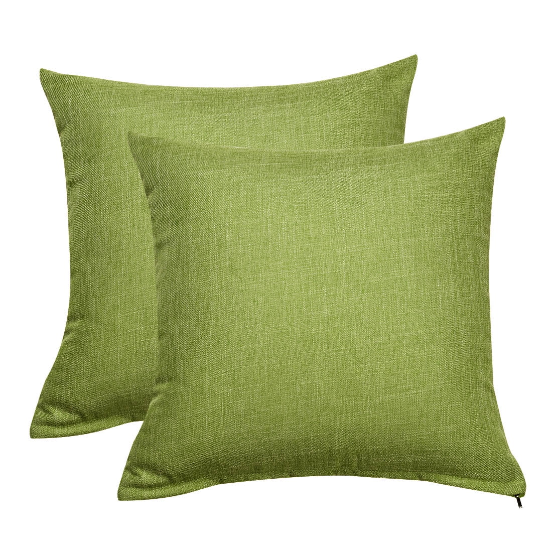 Unique Bargains 2 Pack Cotton Linen Throw Pillow Covers 18" x 18" Green