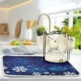 thumbnail image 4 of GZHJMY Christmas Dish Drying Mat New Year Snowflake Fantasy Galaxy Blue Microfiber Absorbent Drying Pad Heat Resistant Kitchen Countertop Island Protector Holiday Gift 16" × 18", 4 of 6