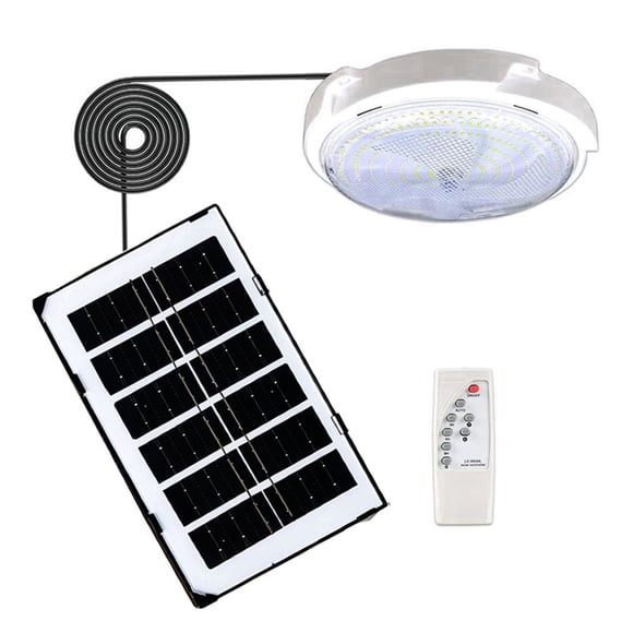 Solar Porch Ceiling Lights Outdoor Solar Gazebo Lights Indoor Outdoor Solar Pendant Light with Remote Control & Extension Cord Solar Barn Light Solar Powered Shed Light for Porch Pati