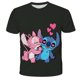 thumbnail image 1 of Stitch T-Shirts Disney Cartoon Anime Colorful 3D Print Streetwear Men Women Fashion Oversized T Shirt Kids Boys Girls Tees Tops3XL Gao Jinjia LED, 1 of 2