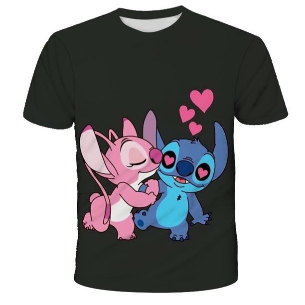 Stitch T-Shirts Disney Cartoon Anime Colorful 3D Print Streetwear Men Women Fashion Oversized T Shirt Kids Boys Girls Tees Tops3XL Gao Jinjia LED
