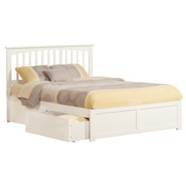 Mission Platform Bed with Flat Panel Foot Board and 2 Urban Bed Drawers in, Multiple Colors and Sizes