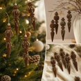 thumbnail image 6 of 6 Pcs Velvet Christmas Tree Ornaments,Flocked Conical Christmas Tree Hanging Ornament,Ribbed Textures Pendant for Xmas Tree and Window Decor, 6 of 7