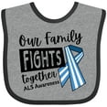 thumbnail image 3 of Inktastic Our Family Fights Together ALS Awareness Boys or Girls Baby Bib, 3 of 4