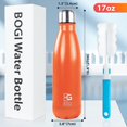 thumbnail image 2 of Botella de agua aislada de 17 oz, botellas de agua de acero inoxidable al vacío de doble pared, botella de agua deportiva de metal a prueba de fugas que mantiene la bebida caliente y fría, perfec, 2 of 5
