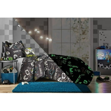 Your Zone Kids 3-Piece Gamer Print Comforter Set, Twin XL, Gray, Polyester