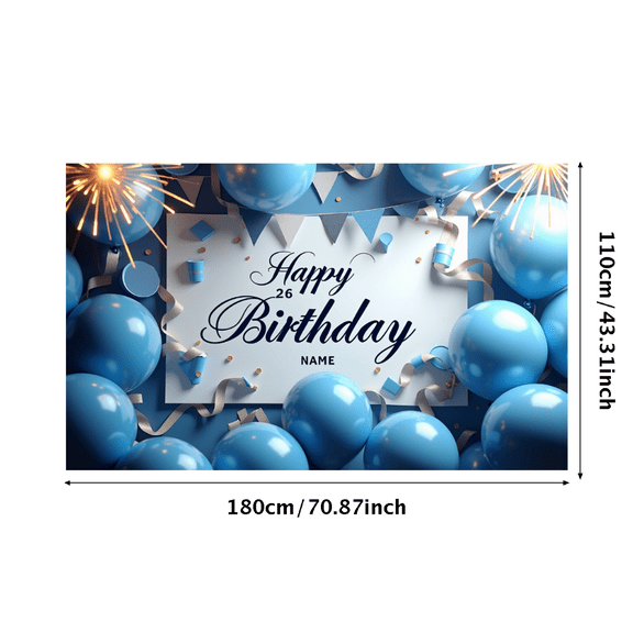 LUUFILx Happy 26th Birthday Banner Colorful Backdrop with Balloons Party Supplies Photography Props Decoration Background Perfect for Celebrations