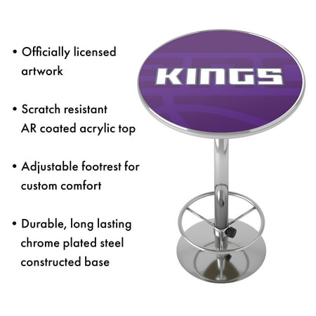 Sacramento Kings NBA Fade Chrome Pub Table - Purple, White, Gray
