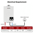 thumbnail image 2 of CAMPLUX 2.64GPM, 68,000BTU Indoor Tankless Propane Gas Water Heater, Energy Efficiency, 120V, 2 of 7
