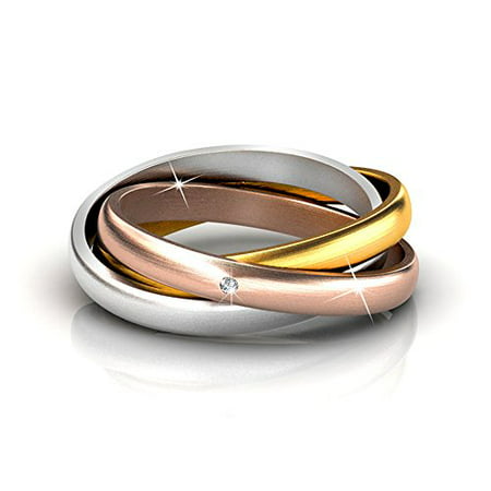 Cate & Chloe Kenzie 18K Gold Swarovski Rings, Interlocking Rings, Multicolor Ring with Gold, Rose Gold, Silver, Best Rings for Women, Girls, Swarovski Crystal Statement Ring MSRP