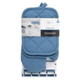 thumbnail image 7 of Mainstays Cotton Kitchen Towel, Dishcloth, Oven Mitt, And Potholder Set, 8 Pieces, Blue, 7 of 7
