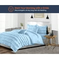 thumbnail image 2 of SGI Oversized Queen Multi Ruffle Comforter Set Microfiber Light Blue 3 Piece, 2 of 5