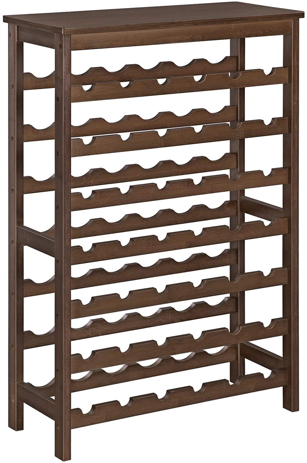 SONGMICS 42Bottle Wine Rack Free Standing Floor Walnut
