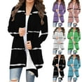 thumbnail image 1 of Wiyuqeen Womens Striped Cardigans Open Front Long Sleeve Fall Cardigans Sweaters Plus Size Color Block Draped Jacket Coats, 1 of 7