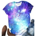 thumbnail image 4 of VNKIDY Women's T-Shirt Oversized Galaxy Print Tees Crewneck Short Sleeve Stretch Loose Fit Top For Casual Street Daily Outdoor Wear Stylish Top, 4 of 4