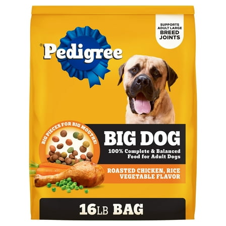Pedigree Large Breed Dry Dog Food, Roasted Chicken, Rice and Vegetable Flavor, 16 lb. Bag