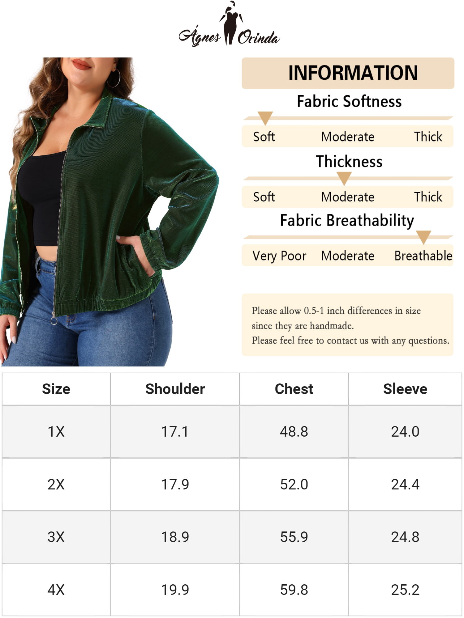 DARING DIVA Plus Size Holographic Long Sleeve Zip Up Mesh Jackets 1X Green