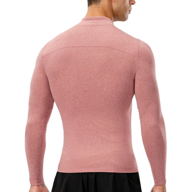 Avamo Men Sport T Shirt 1 4 Zip Compression Shirts Fleece Lined