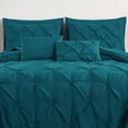 thumbnail image 3 of Chezmoi Collection 10-Piece Bed in a Bag Comforter Set, Pintuck Design, All Season Soft Microfiber Bedding with Sheets, Pillow Shams & Decorative Pillow, Teal, King, 3 of 9