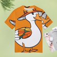 thumbnail image 4 of Duck Corn Hat Orange T Shirts Basic T-Shirt Short Sleeve Ladies Tee Shirt Summer Graphic Clothing, 4 of 6