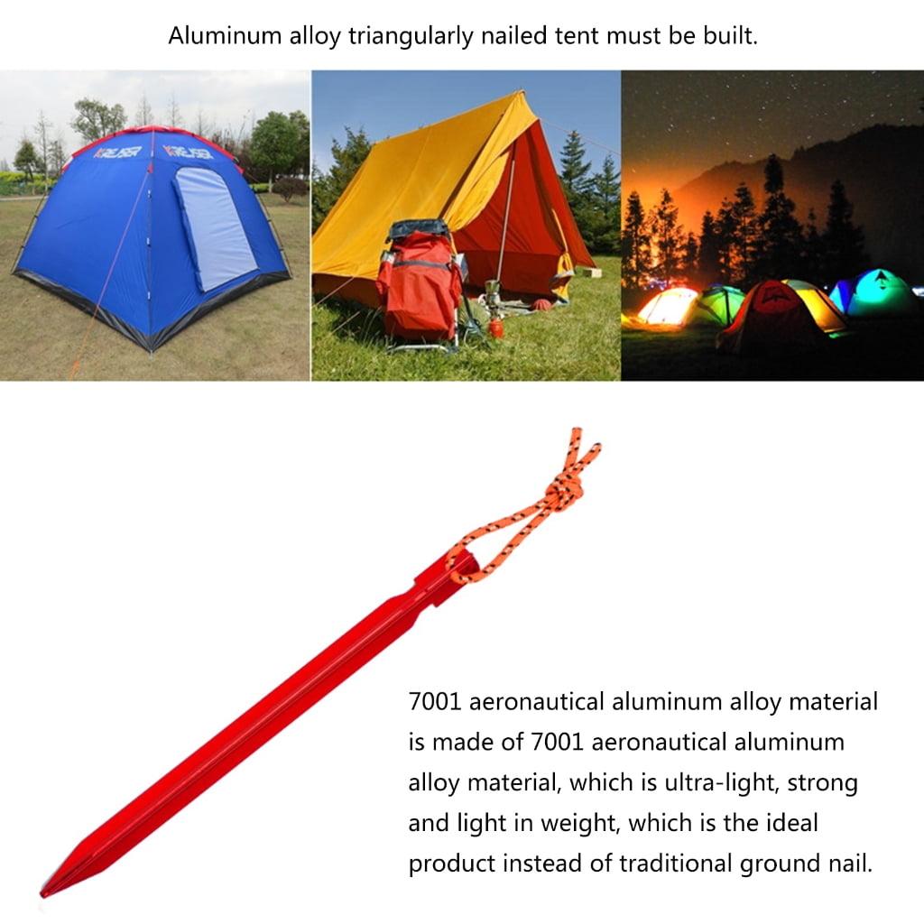 Oasiva Reliable Aluminum Alloy Tent Stakes Must Have Camping Accessories for Stability & Easy Assembly and Easy Camping Set