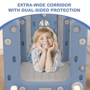 XJD 8 in 1 Toddler Slide Set, Kids Slide for Toddlers, Toddler Climber Slide PlaySet with Basketball Hoop,Outdoor Indoor Playground for Toddlers, Blue