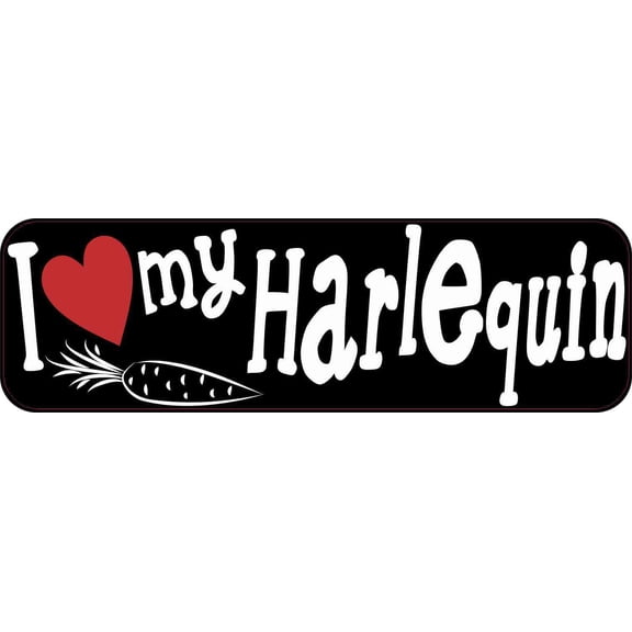 10in x 3in I Love My Harlequin Rabbit Bumper Sticker Vinyl Window Stickers