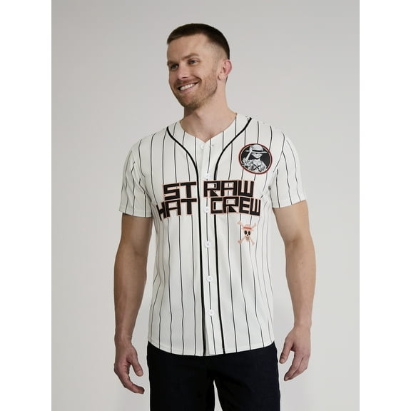 One Piece Men's & Big Men's Graphic Baseball Jersey, Sizes XS-3XL