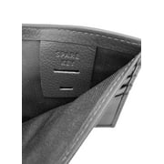 George Mens Genuine Milled Leather Bifold Wallet with Wing, Black, RFID Protected