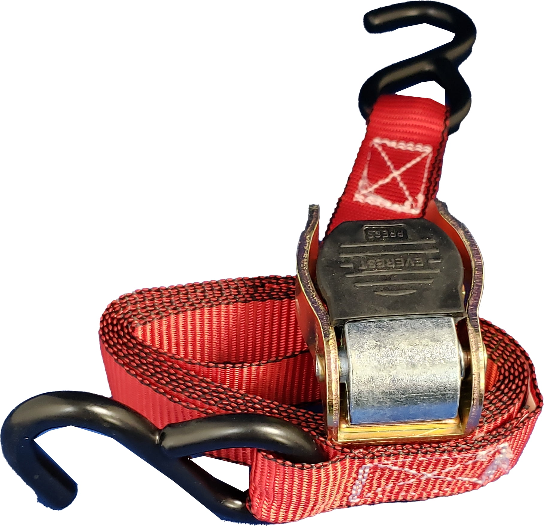 Everest 1" x 6' 300 lbs W/LL Tie-Down Cambuckle Strap with S-Hooks