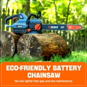 SENIX 60V 16 Battery Chainsaw Brushless Electric Chainsaws Cordless Chain Saw with 4Ah Battery & Charger Garden Tool for Trees, Pruning, Branch Trimming CSX6-M
