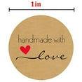 thumbnail image 2 of GOOHOCHY Handmade with Love Stickers Kraft Paper Self Adhesive for Decoration Light Brown Perfect for Candy Bags Packaging, 2 of 8