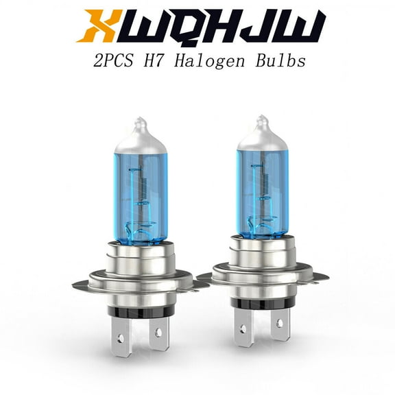 H7 Halogen Super White 5500K 2000LM Headlight Xenon 2Pcs Light Bulbs Low Beam