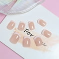 thumbnail image 3 of Trianu 24 Pcs Press on Nails Short Medium Square Glue on Nails White And Pink, French Manicure Fake Nails Short Coffin Acrylic Nails Press on Fall Winter Gel Nails for Women and Girls, Pink, 3 of 5